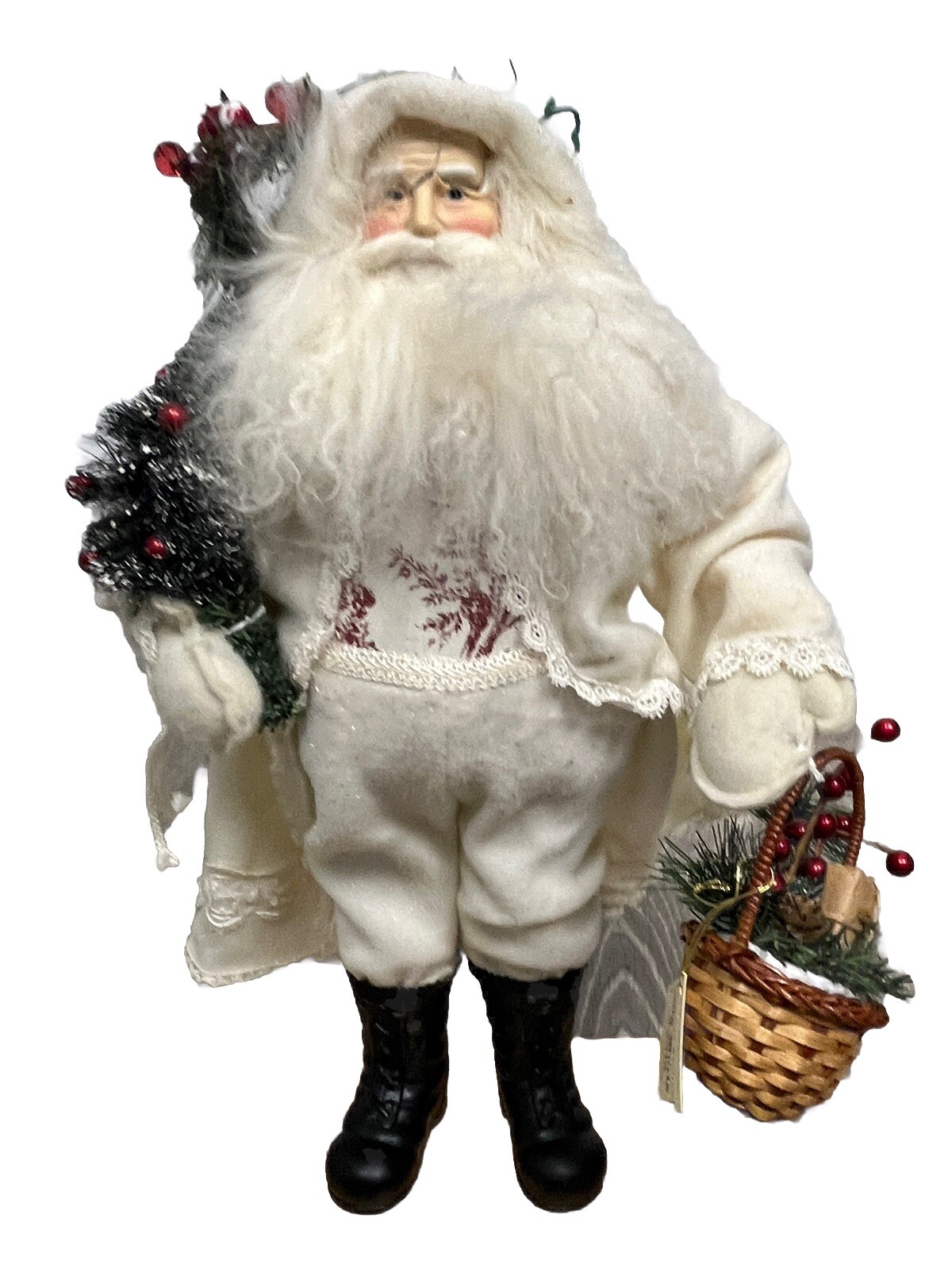 Dept 65 Santa Figurine Statue Old World Christmas White Limited Edition 2004 18i
