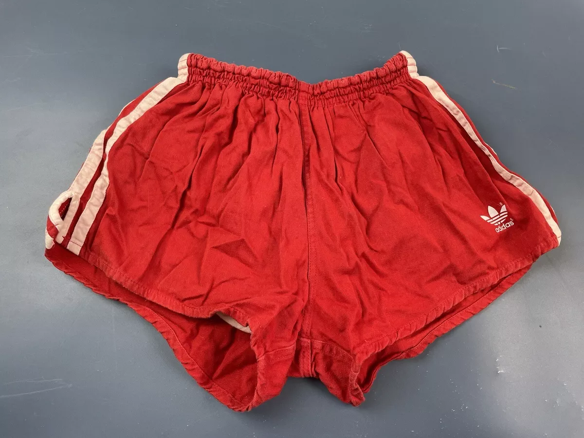 VINTAGE ADIDAS FOOTBALL SHORTS RED RUNNING SIZE M 95 6 ADULT
