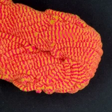 FL. HOT PINK & FL. YELLOW VARIEGATED NYLON CHENILLE Fly Tying 5 Yds Sz #2 Medium