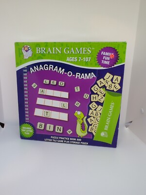 New Brain Games Puzzle Practice Book And Letter Tile Game Plus Storage Pouch