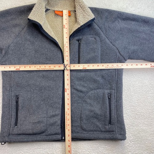 Chaqueta con logotipo Jeep para hombre XL gris polar forrada Sherpa cremallera completa resistente senderismo rural - Imagen 8 de 10