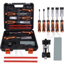 Wood Chisel Set 10 Pieces Woodworking Tools Sharpening Stone with Storage Box