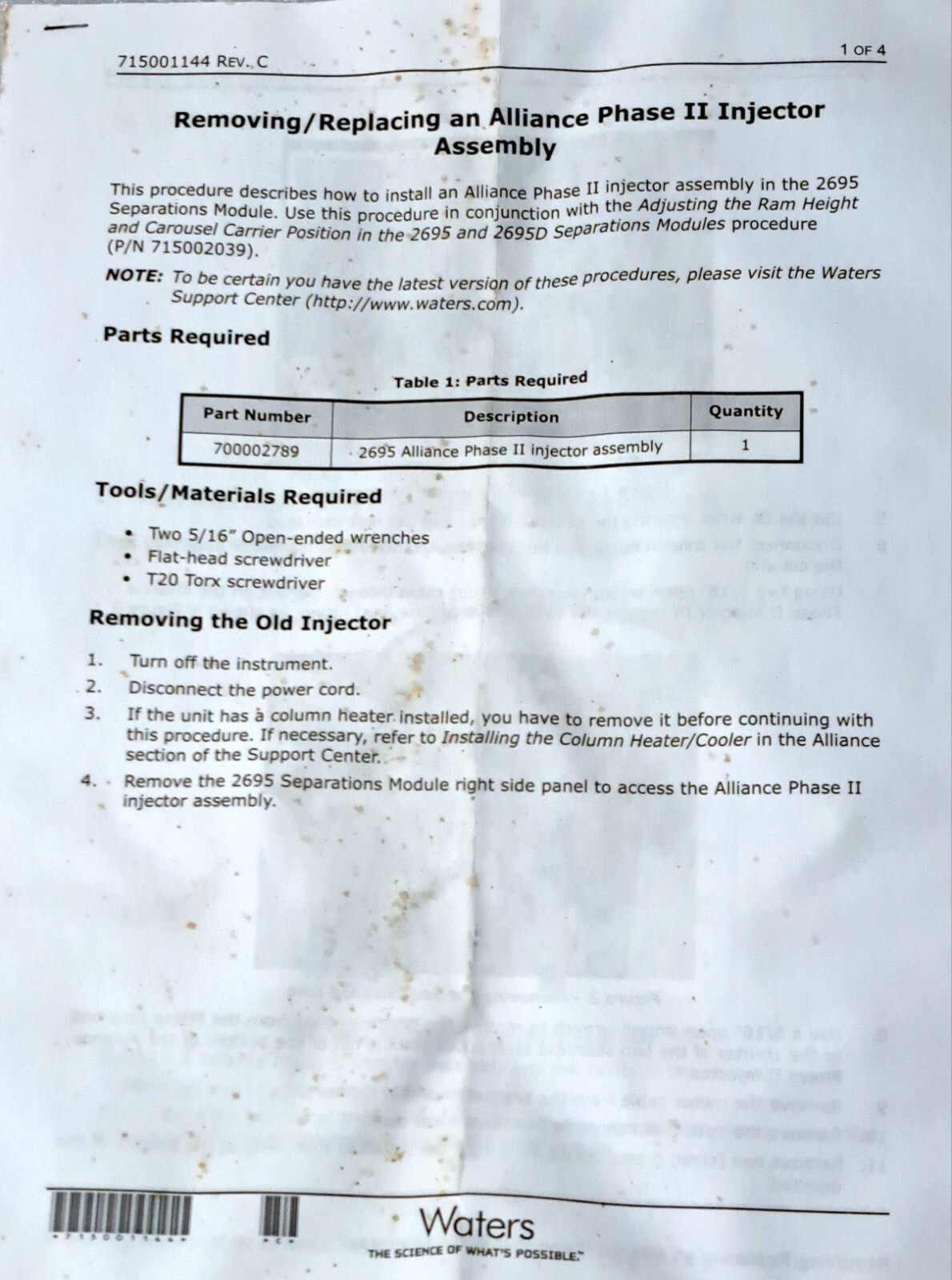 Waters Alliance 2695 Phase II Injector Assembly (700002789) for sale ...