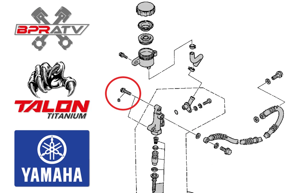 Juego de pernos de cilindro maestro trasero de titanio BPRATV Yamaha Banshee 350 92017-08025-00 Foto 3 de 4