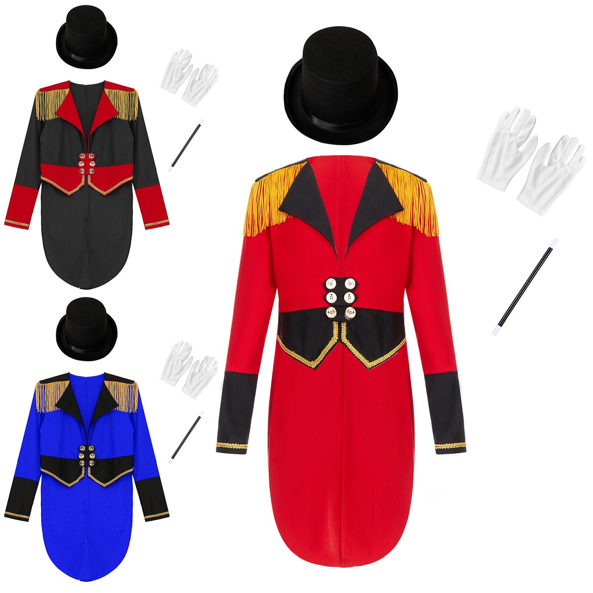 Kids Boy Girl Tailcoat Birthday Dress Up Drum Tuxedo With Hat Drummer Jacket