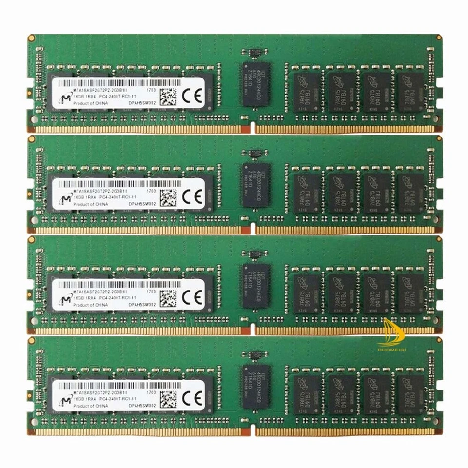 4x 16GB Micron 1Rx4 PC4-19200 DDR4 2400Mhz 288Pin DIMM ECC SERVER Memory RAM - Image 2 of 4
