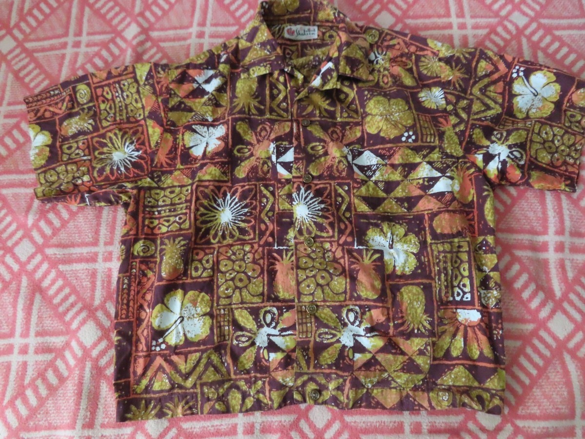 Alfred Shaheen Honolulu TIKI Hawaiian VTG Shirt RARE L 50s 60s Alfred Shaheen Honolulu TIKI Hawaiian VTG Shirt RARE L 50s 60s