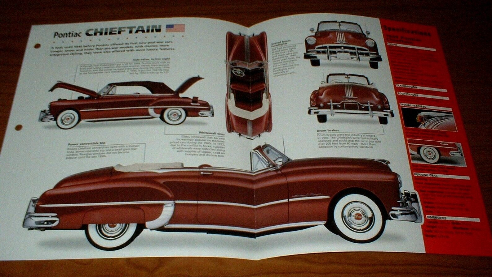 1949 Pontiac Chieftain Convertible Spec Sheet Brochure Photo Info 49-52