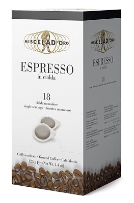 Miscela d'Oro Single Shot Espresso Ground Pods - 18 Pods