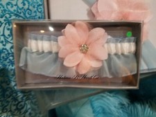 Pretty pastels Garter by Hortense B. Hewitt Wedding Garter, Bridal garter