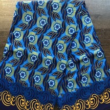 African fabric, Ankara fabric, Metallic gold glitter print fabric, floral fabric