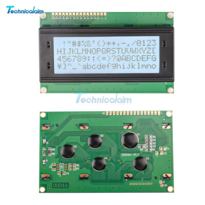 LCD Display Module 20x4 Character Gray Screen White Backlit DC 5V LCM2004A