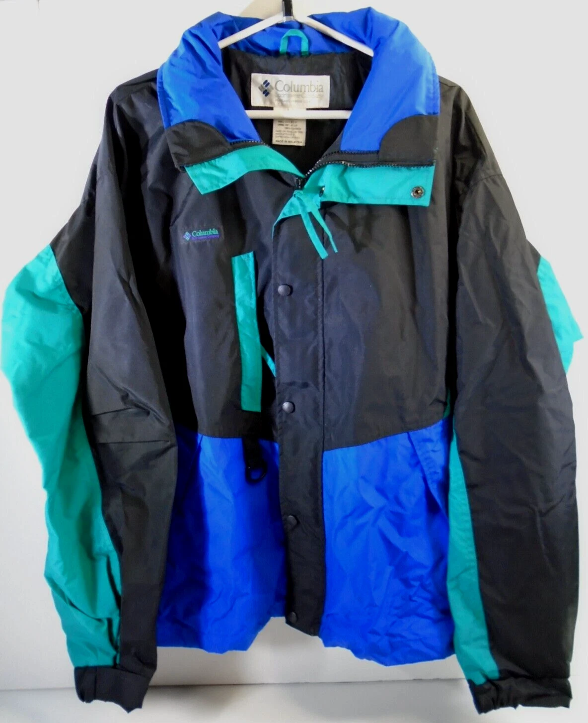Vtg Columbia Retro Snow Ski Jacket Men LARGE 90’s Black/Blue/Teal SM-3030