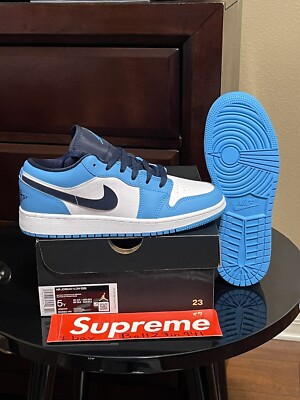 DS Brand New Air Jordan Low UNC 2021 (GS) Sz-5Y 553560 144 W/Rec