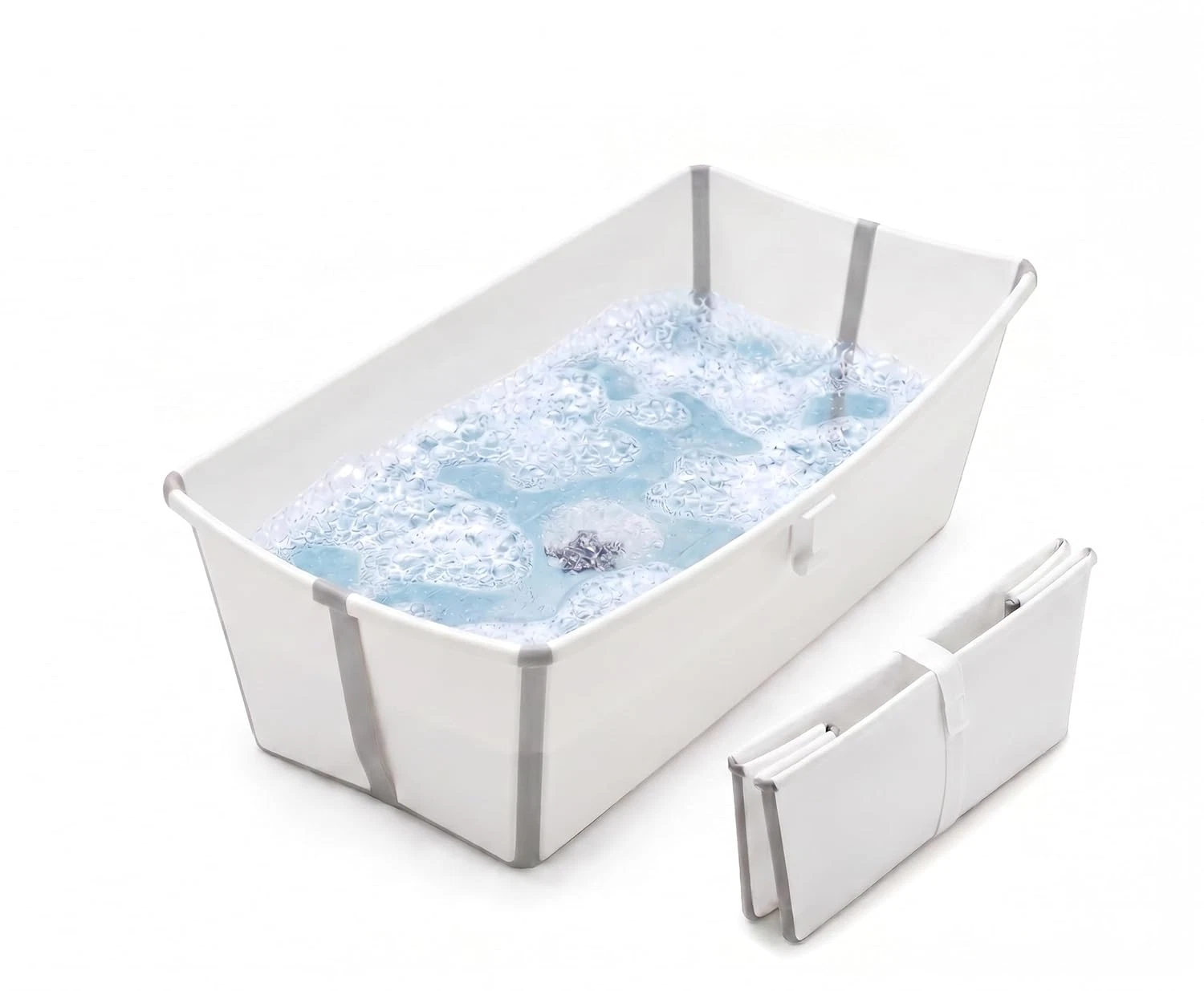 Flexi Bath X-Large Baby Bathtub, White Grey - 31.5 X 15.7 X 9.4 in - Best for In