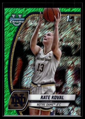 Kate Koval 2024-25 Bowman University Chrome Green Shimmer Refractor A Card #42