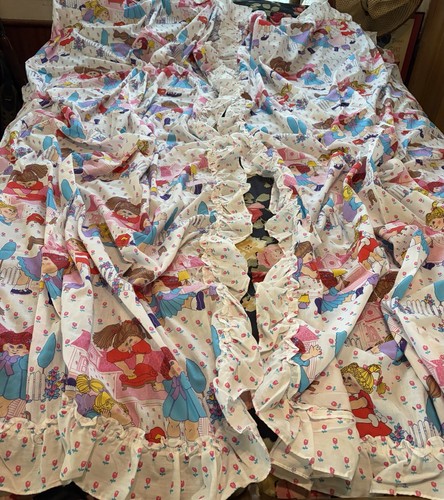 Vintage Cabbage Patch Kids Ruffled Curtains 2 Panels Priscilla