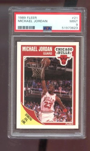 1989-90 Fleer #21 Michael Jordan PSA 9 Graded Basketball Card NBA 1989 1990 Bull