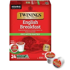 24 Count Twinings Decaffeinated English Breakfast Tea K Cup Pods