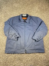 Vtg Red Kap Mechanic Work Jacket Talon Zip Men s XXL Reg Made in USA Navy Bomber