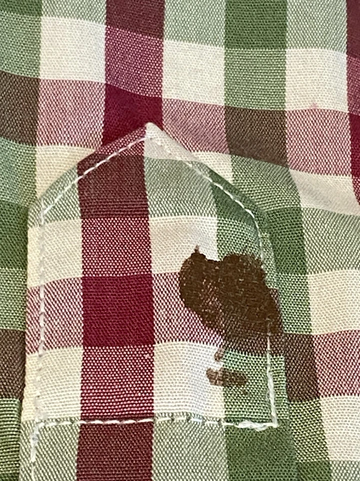 Boys Brooks Brothers Button Up Long Sleeve Plaid Shirt Size XS Green Burgandy - Image 4 of 4