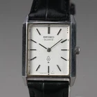 SEIKO 1985 Vintage 4130-5010 Men's Watch Silver 23mm NewBattery New Leather Band