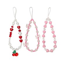 Charm, Cute Camera Wrist Strap Beaded Cell Chain Lanyard Wristlet Handmade Ba...