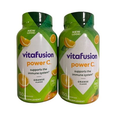 2 PK -Vitafusion Power C Gummies for Immune Support ,Orange Flavored Exp:02/26
