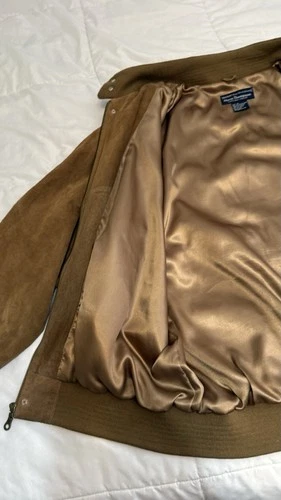Norm Thompson Vintage Brown Suede Harrington Bomber Jacket XL image 6
