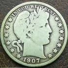 US 1907 Barber Half Dollar  **