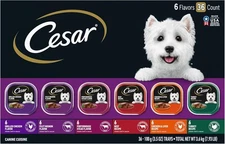 CESAR Adult Wet Dog Food Classic Loaf in Sauce, 6 Flavor - 3.5oz/36ct