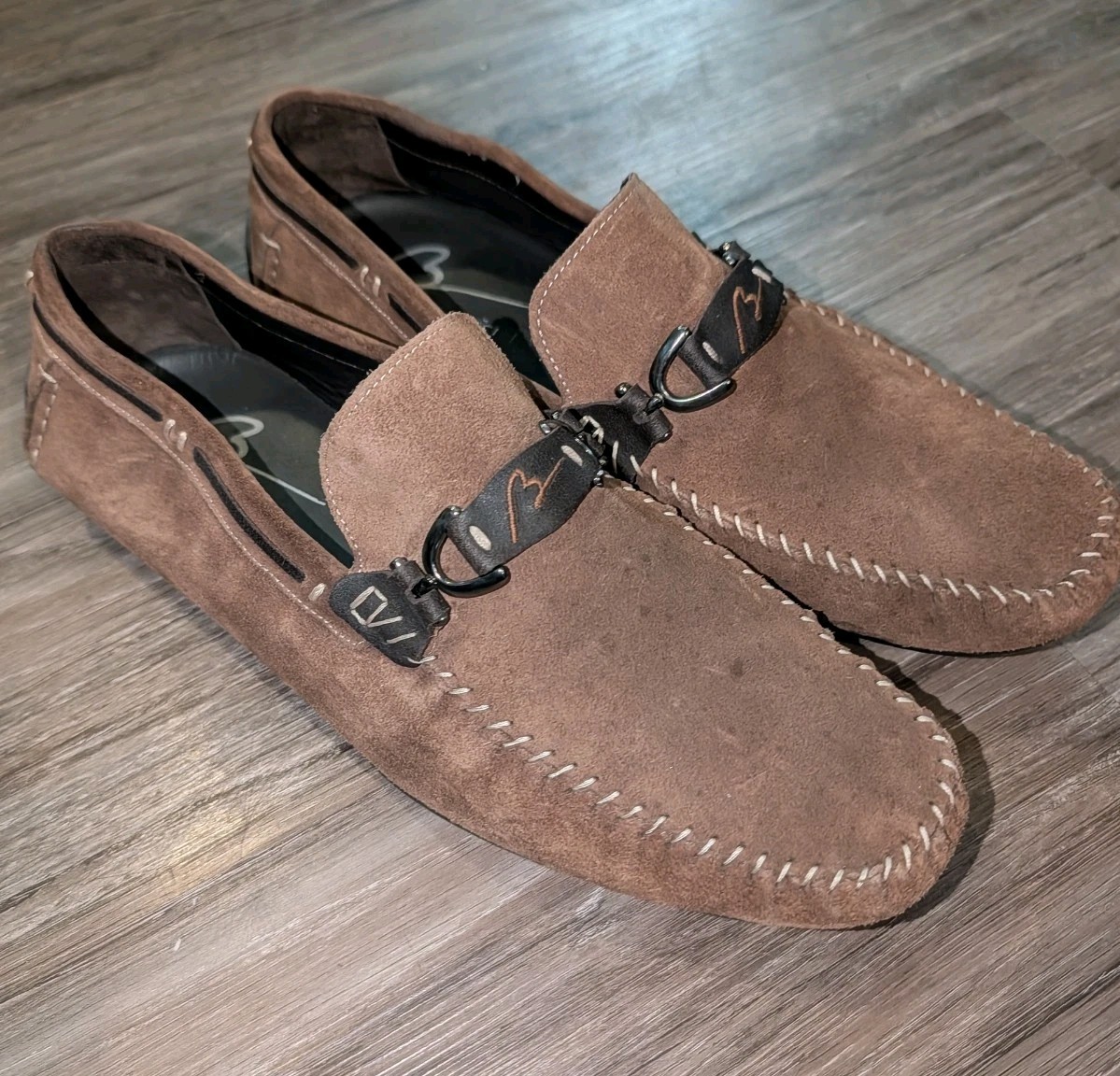 Bacco Bucci Portland Suede Bit Loafers Driving Moccasins 