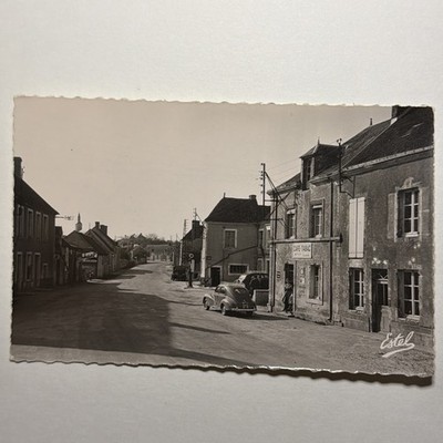 Postcard RPPC Colonard le Buisson Orne Cars Street Cafe Tabac Sign France Estel