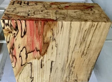 K D Spalted flaming red BOX ELDER Pen Blanks Knife Scales  1-pcs. 2”x5”x5” 144