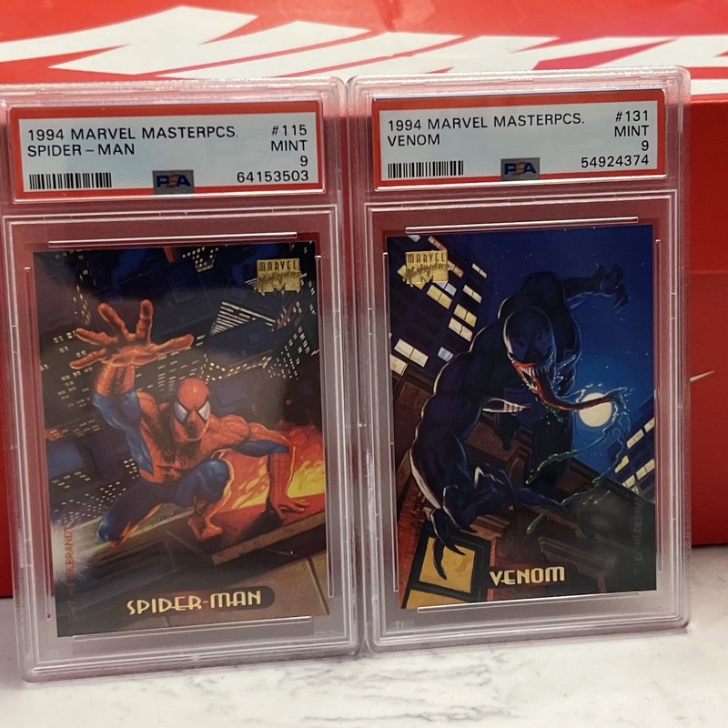 1994 Marvel Masterpieces - Spider-Man & Venom PSA 9 Combo Set