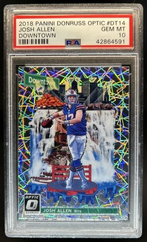 2018 Panini Donruss Optic Josh Allen Downtown SSP Rookie RC #DT-14 Bills PSA 10