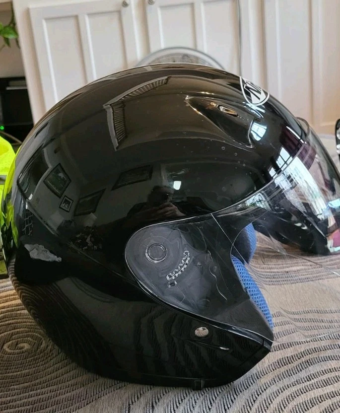 Casco de motocicleta Nitro Touring transparente escudo completo y visera intercambiable talla S Foto 4 de 4