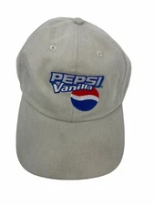 VINTAGE Pepsi Vanilla Cap Tan Adjustable Strap Trucker Baseball Cap Hat