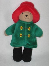 Eden Paddington Bear Plush Baby Lovey Vintage Green Coat Red Hat 9"