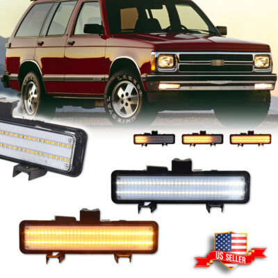 Clear Switchback LED Paking Signal Lights For 83-93 Chevry S-10 / 82-90 GMC S-15