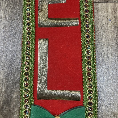 Vintage Christmas Holiday Felt Noel Door Wall Hanging w Bells B - Picture 7 of 9