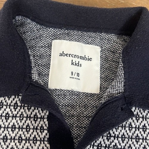 Abercrombie & Fitch Kids Jacquard Collared Button Down Polo Top | 9/10 - Picture 3 of 5