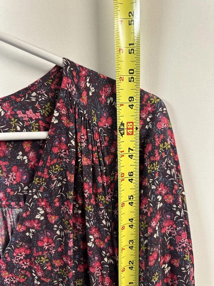 Lucky Brand Women's Dress Medium Boho Long Sleeve Lined Floral Button - Image 4 of 4