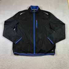 nordictrack windbreaker jacket mens L black rip stop active gym hiking crossFit