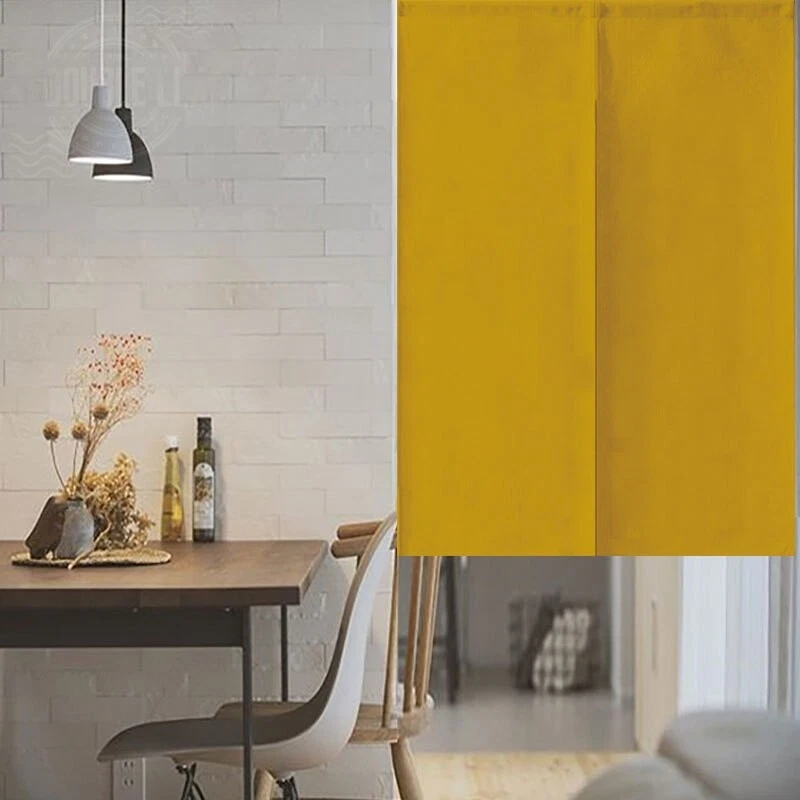 JAPANESE Noren Solid color Linen Drapes Room Doorway Decor Tapestry Door Curtain - Image 3 of 4