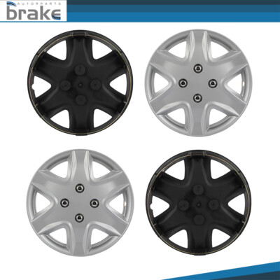 4 Pcs Silver 13'' Hub Caps Tire & Rim Wheel Covers Kit Fits All Makes Models