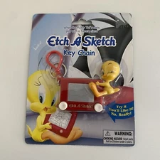 Looney Tunes WB Studio Tweety Bird Etch A Sketch Keychain NIP Basic Fun Rare!