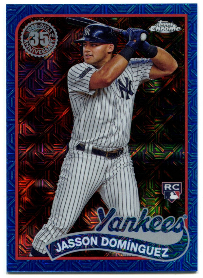 2024 Topps Series 1 Jasson Dominguez Silver Pack Blue Mojo Rookie /150 Yankees