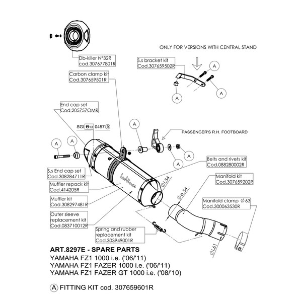 Auspuffhalterung Leovince Haltesatz Auspuffanlage FüR Yamaha FZ1 Bj 2006-image