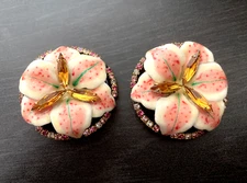 Vintage Lunch at the Ritz Flower Clip On Earrings